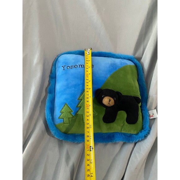 Unipak Plush Toys Blue Pillow 3D Bear Yosemite Mountain Log Cabin Decor 11x12in - Picture 4 of 7